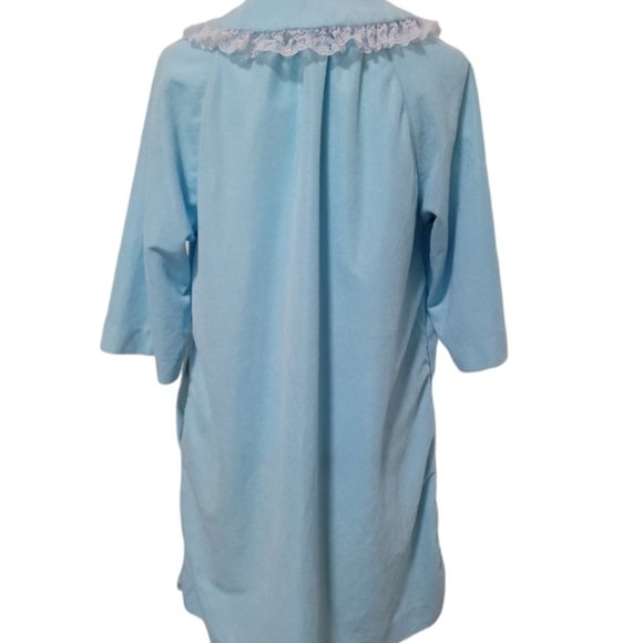 Vintage Lisanne Lace Peter Pan Collar Snap Button Front House Coat - Picture 8 of 8